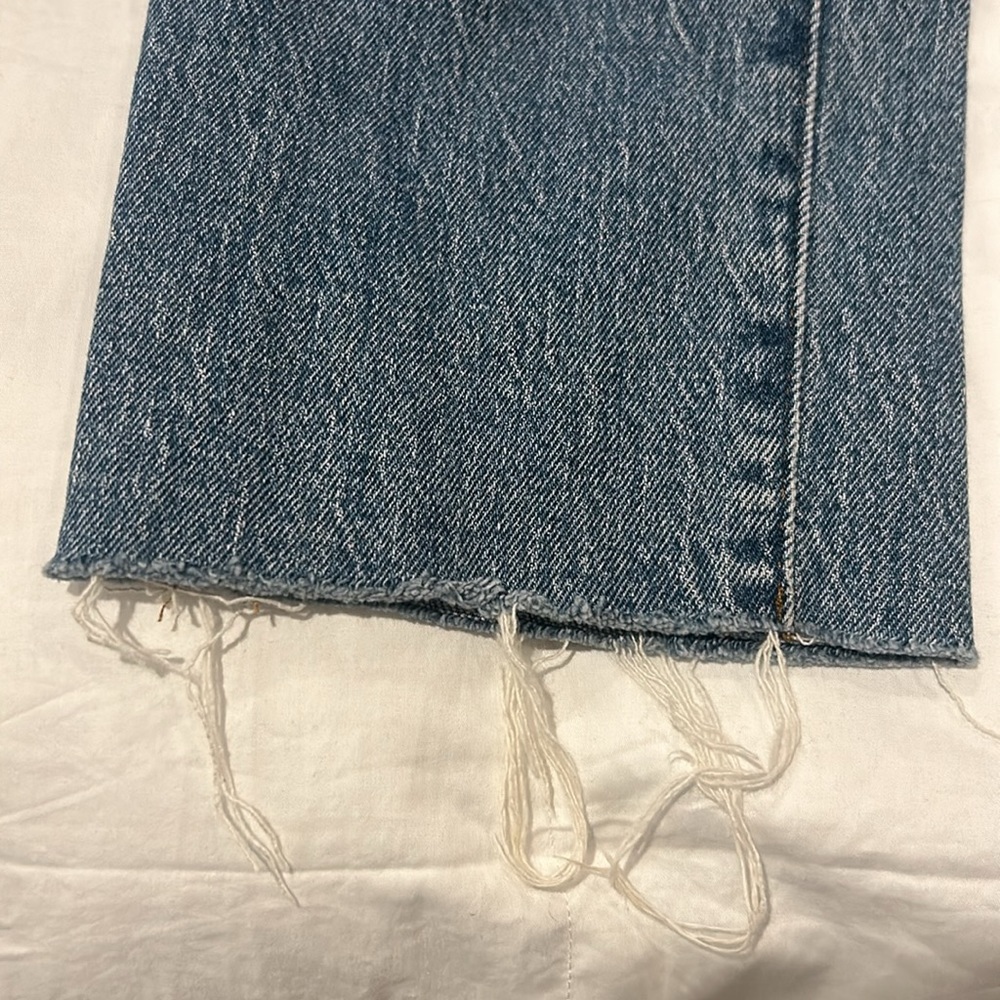 Madewell mid rise perfect vintage jeans raw hem 24 petite light wash - Picture 3 of 6